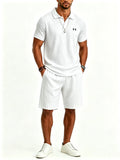 Cotton and linen casual sportswear business polo shirt set