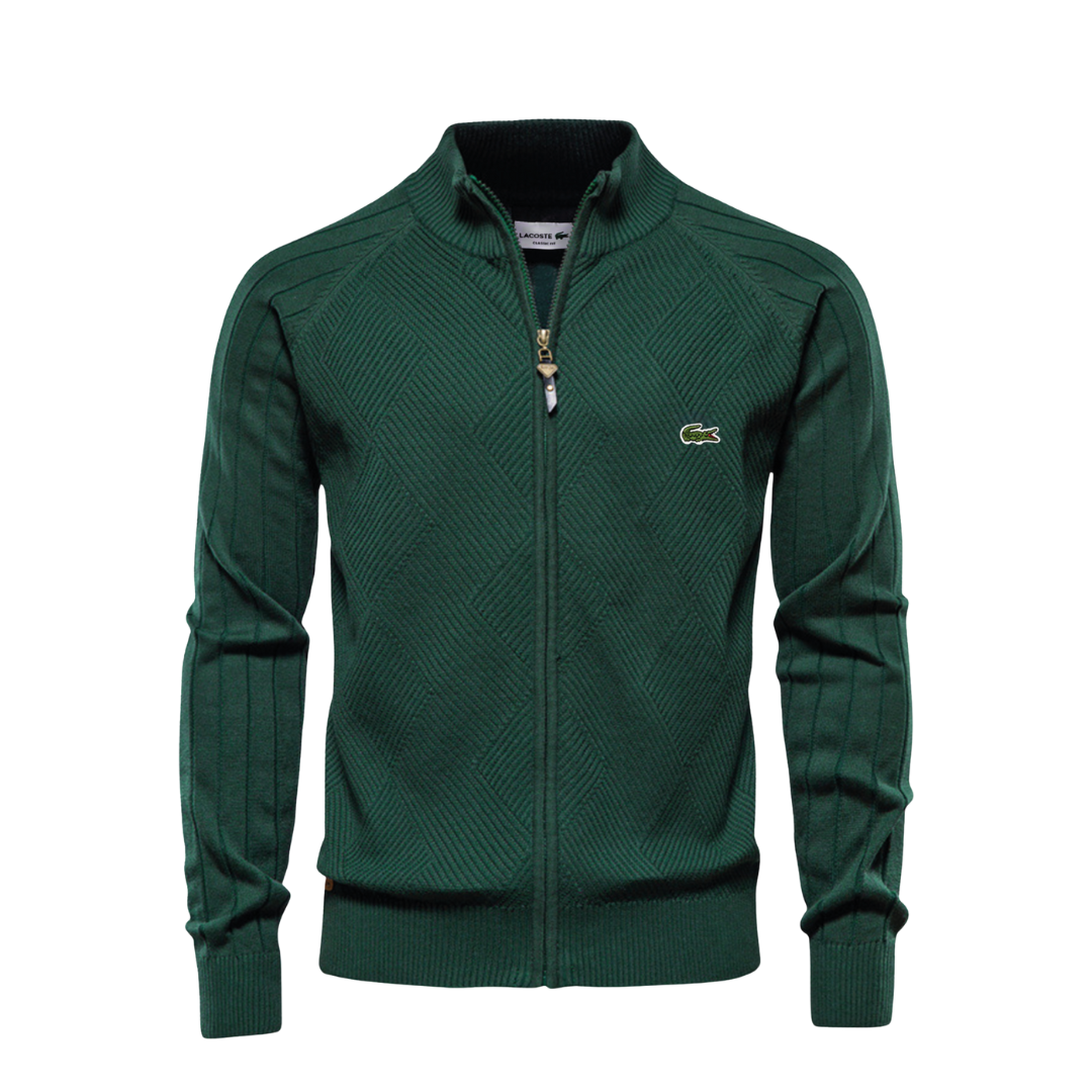 Textured Zip-Up Knit Jacket