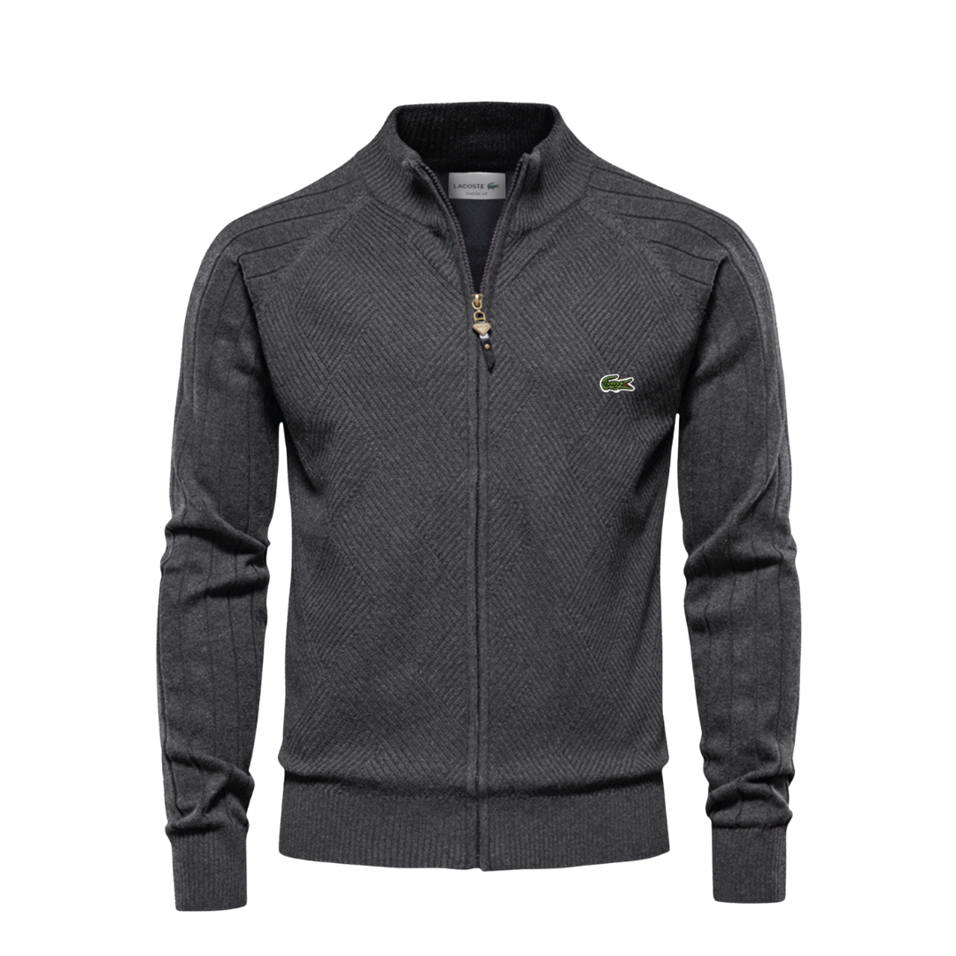 Textured Zip-Up Knit Jacket