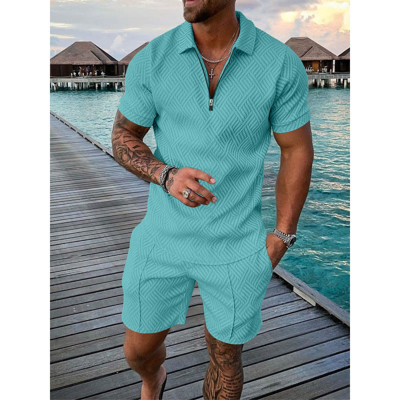 POLO Zip-Up Short-Sleeve Set