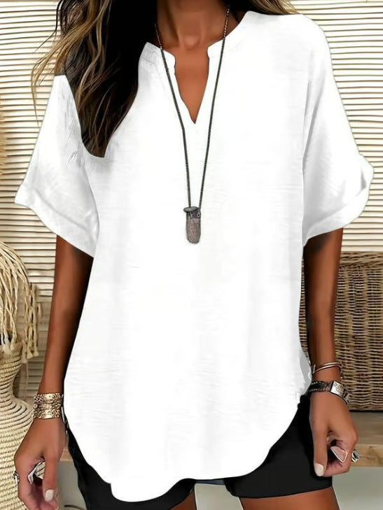 Women's Casual Summer V-Neck Shirt