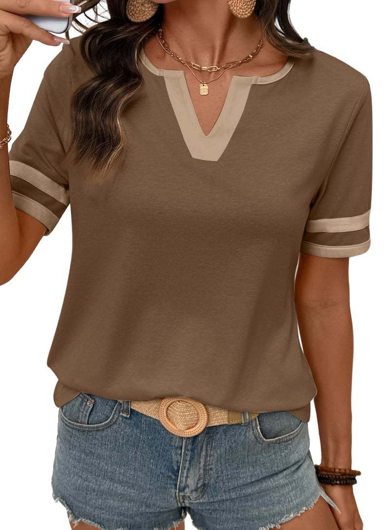 Summer loose-fitting solid color versatile tops