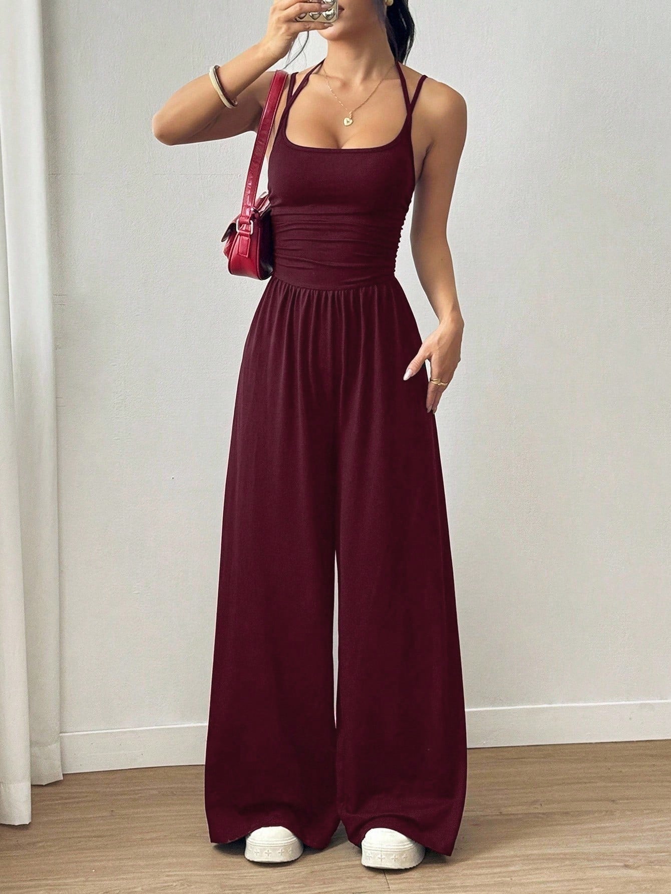 Popular Women's Strapless Casual Bodysuit, Wide Leg, Loose Fit, Summer Style