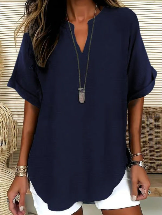 Women's Casual Summer V-Neck Shirt