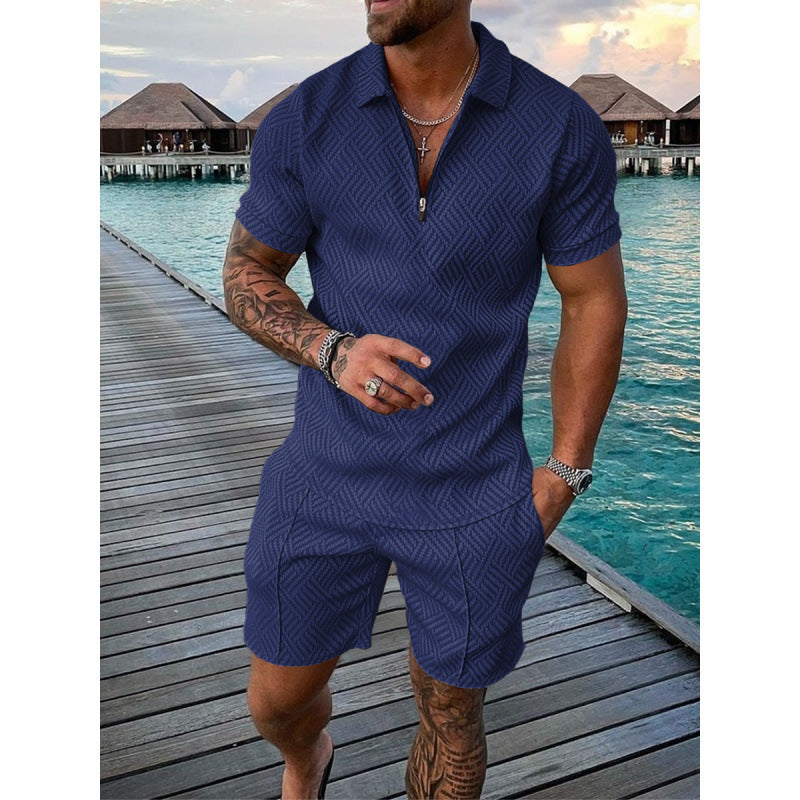 POLO Zip-Up Short-Sleeve Set