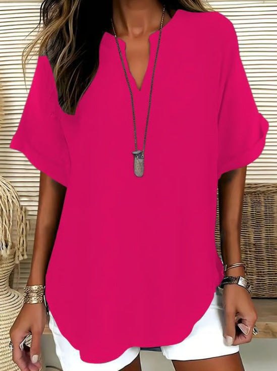 Women's Casual Summer V-Neck Shirt
