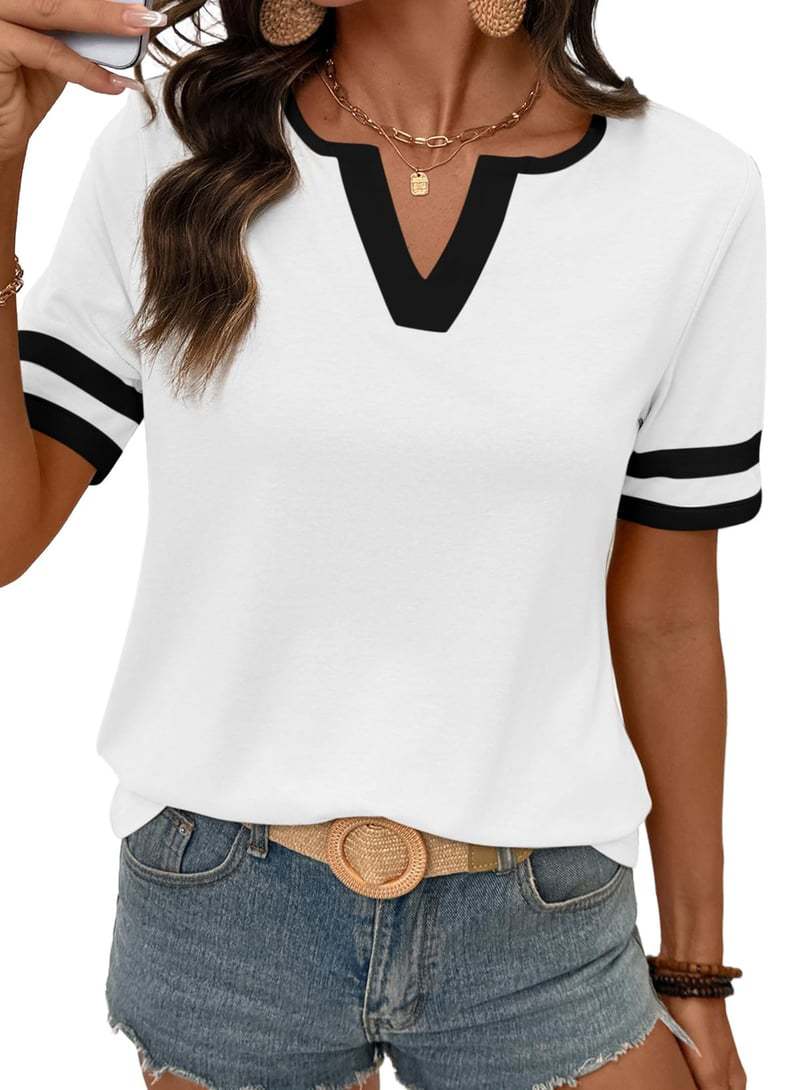 Summer loose-fitting solid color versatile tops