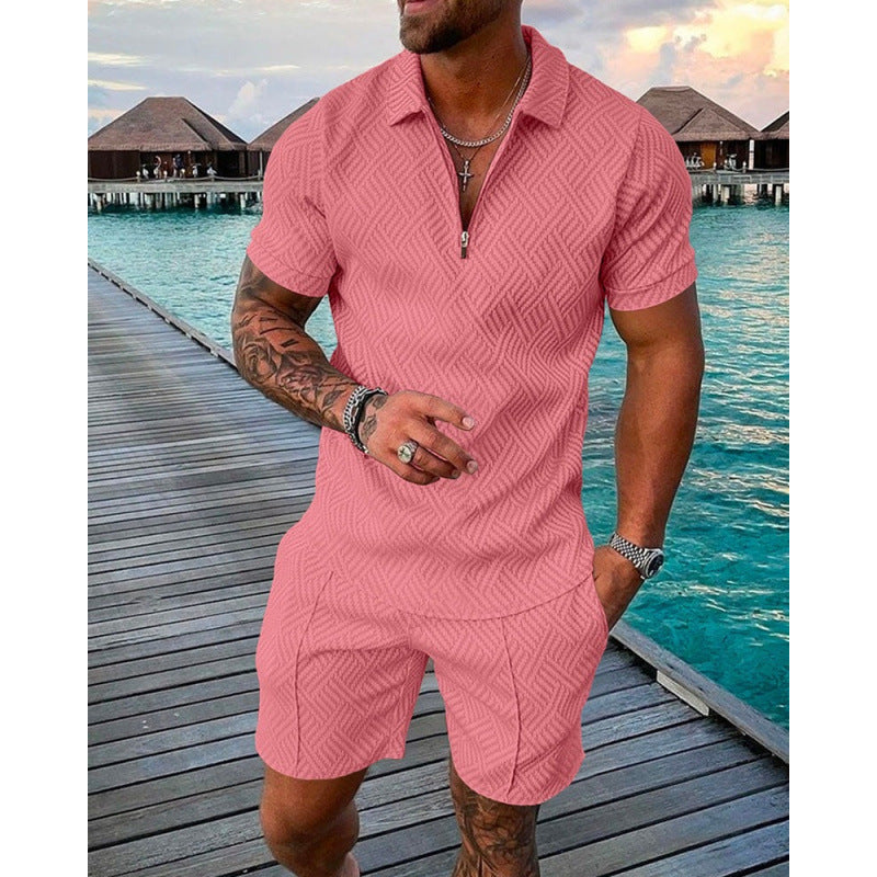 POLO Zip-Up Short-Sleeve Set