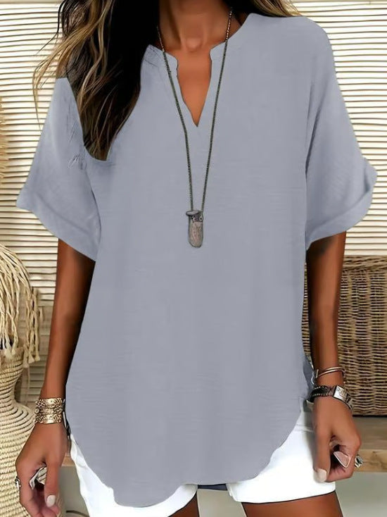 Women's Casual Summer V-Neck Shirt