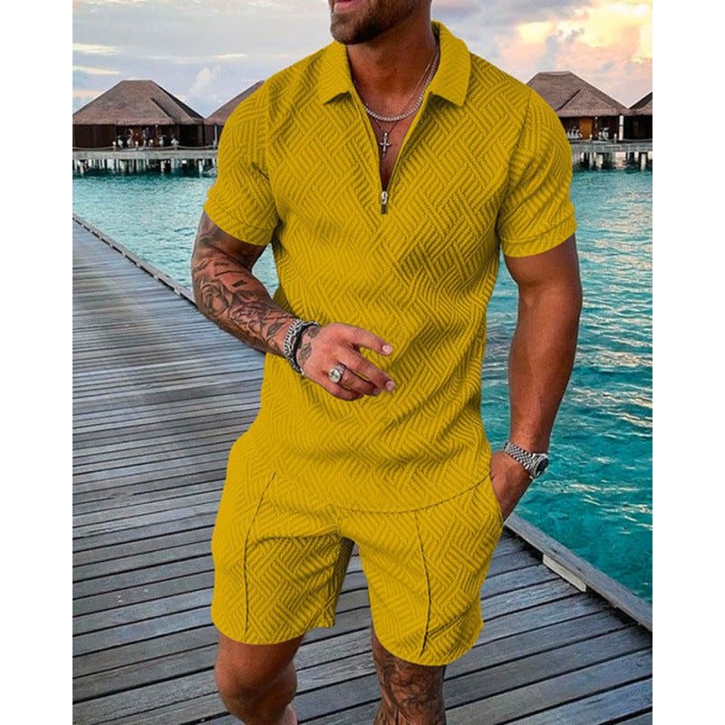 POLO Zip-Up Short-Sleeve Set