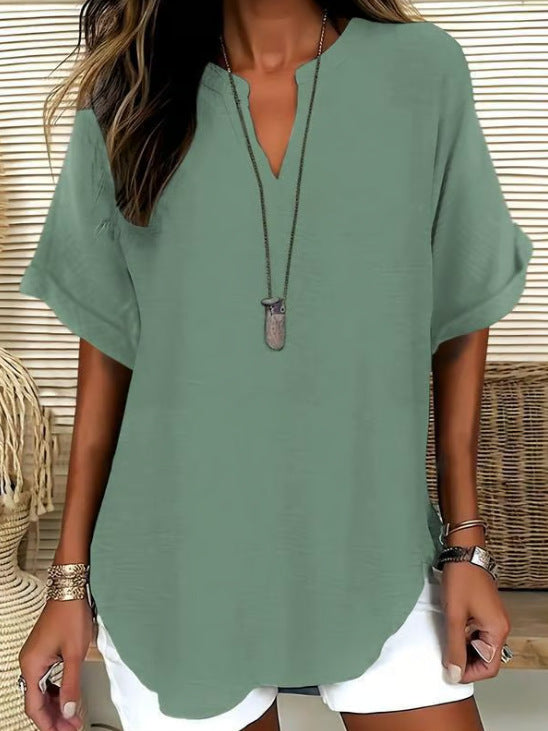 Women's Casual Summer V-Neck Shirt
