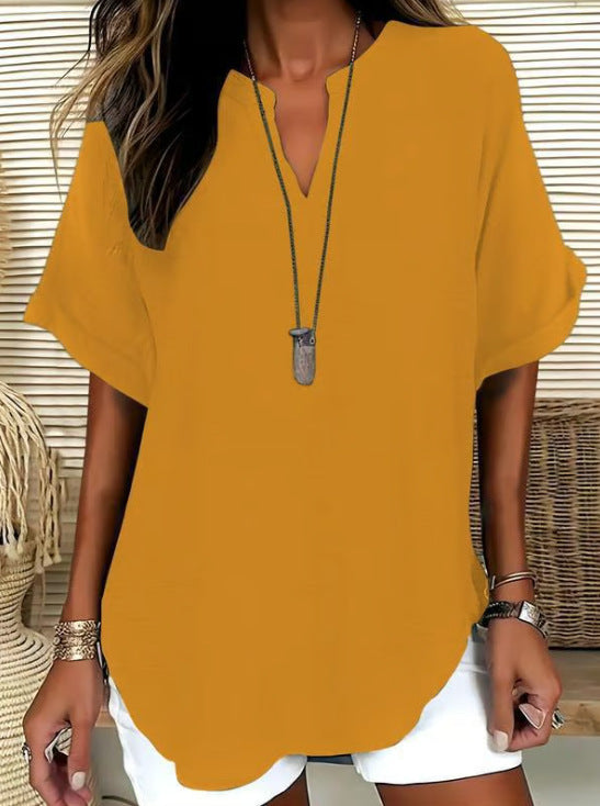 Women's Casual Summer V-Neck Shirt