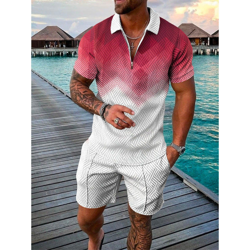 POLO Zip-Up Short-Sleeve Set