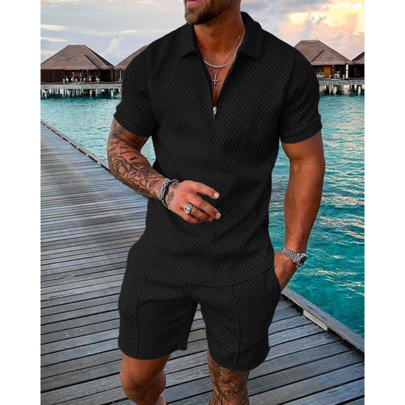 POLO Zip-Up Short-Sleeve Set