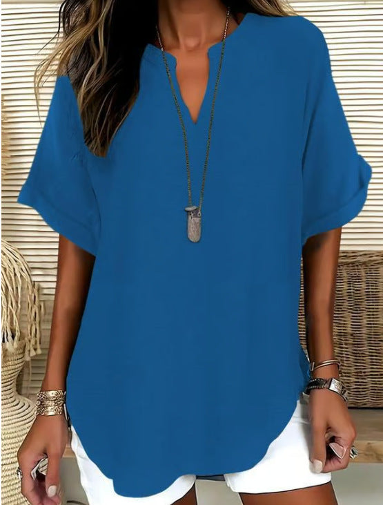 Women's Casual Summer V-Neck Shirt