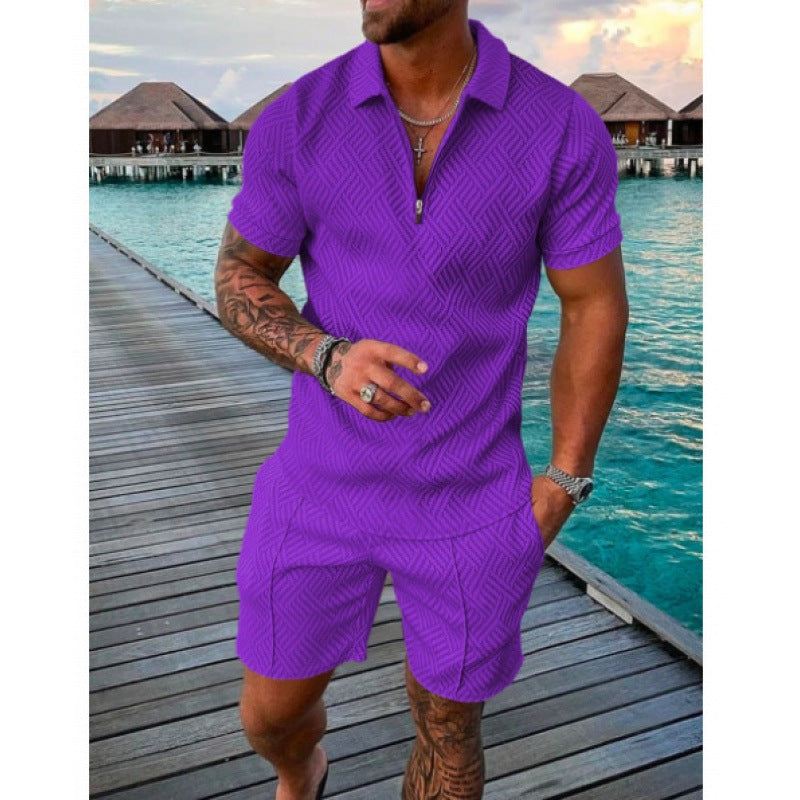 POLO Zip-Up Short-Sleeve Set