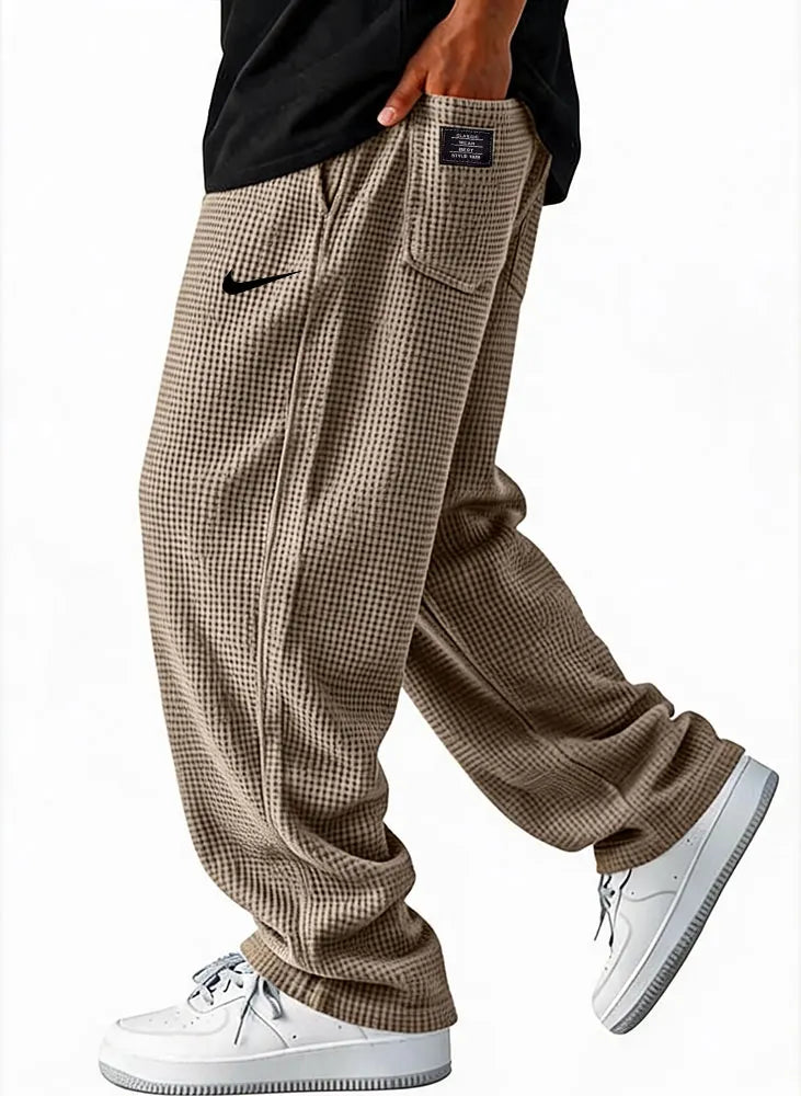 Wide-leg casual trousers
