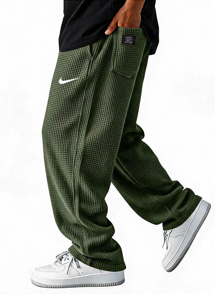 Wide-leg casual trousers
