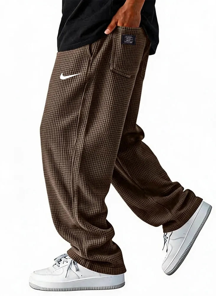 Wide-leg casual trousers